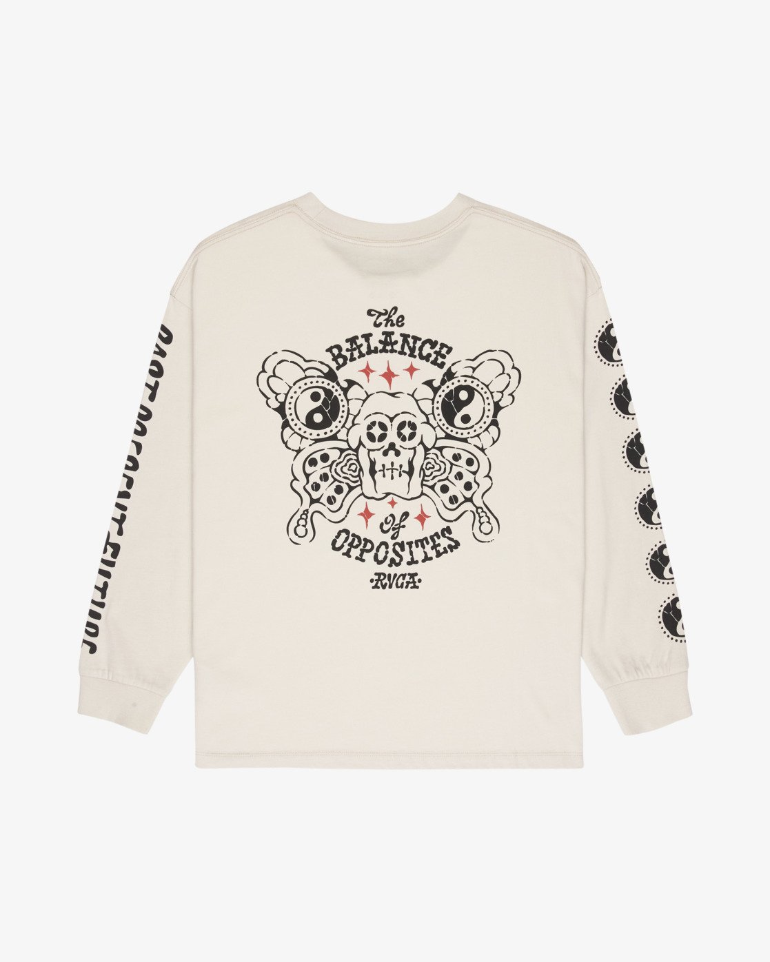 Skull Oversized - Women's Beige Long Sleeve T-Shirt | RVCA