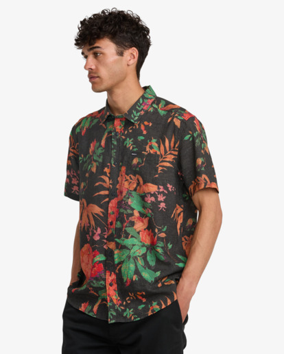 rvca, Tapestry - Short Sleeves Shirt for Men, BLACK (blk) Tapestry - Short Sleeves Shirt for Men  23A041505