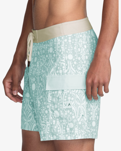 rvca, Jacobs Archive Trunk - 16" Swim Shorts for Men, BLUE HAZE (bn4) Jacobs Archive Trunk - 16" Swim Shorts for Men  23A082504
