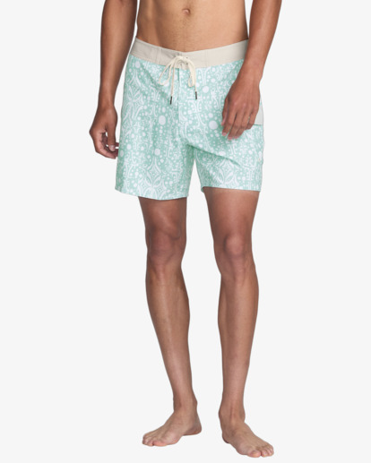 rvca, Jacobs Archive Trunk - 16" Swim Shorts for Men, BLUE HAZE (bn4) Jacobs Archive Trunk - 16" Swim Shorts for Men  23A082504