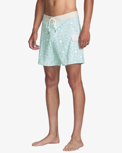 rvca, Jacobs Archive Trunk - 16" Swim Shorts for Men, BLUE HAZE (bn4) Jacobs Archive Trunk - 16" Swim Shorts for Men  23A082504
