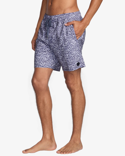 rvca, Barba Roses Elastic 17" - Elasticated Shorts for Men, LIGHT BLUE (lbl) Barba Roses Elastic 17" - Elasticated Shorts for Men  23A252503