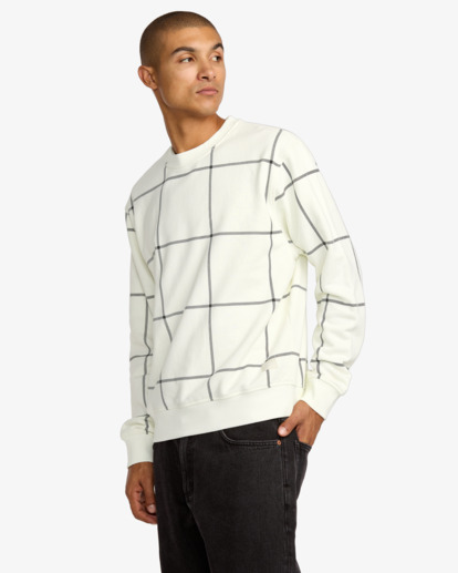 rvca, Vacancy Window Pane - Sweatshirt for Men, NATURAL (nat) Vacancy Window Pane - Sweatshirt for Men  23A463507