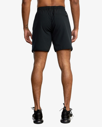 rvca, Yogger Stretch 17" - Pantaloncini da allenamento elasticizzati da Uomo, BLACK (blk) Yogger Stretch 17" - Elasticated Training Shorts for Men  23MS103500