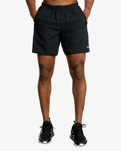 rvca, Yogger Stretch 17" - Pantaloncini da allenamento elasticizzati da Uomo, BLACK (blk) Yogger Stretch 17" - Elasticated Training Shorts for Men  23MS103500