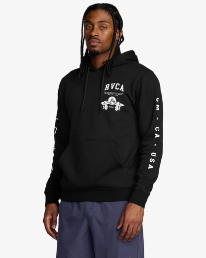 rvca, Rvca Global Rank - Hoodie for Men, BLACK (blk) Rvca Global Rank - Hoodie for Men  23MS412502
