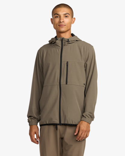 rvca, Yogger Ii - Giacca con cappuccio e cerniera da Uomo, MUSHROOM (msh) Yogger Ii - Zip Up Hooded Jacket for Men  AVYJK00123