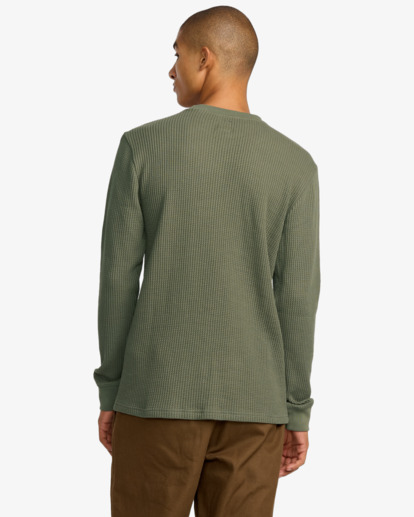 rvca, Recession Collection Day Shift - Camiseta térmica de manga larga para hombre, OLIVE (olv) Recession Collection Day Shift - Long Sleeve Thermal Top for Men  AVYKT00104