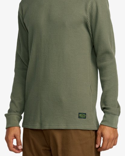 rvca, Recession Collection Day Shift - Camiseta térmica de manga larga para hombre, OLIVE (olv) Recession Collection Day Shift - Long Sleeve Thermal Top for Men  AVYKT00104