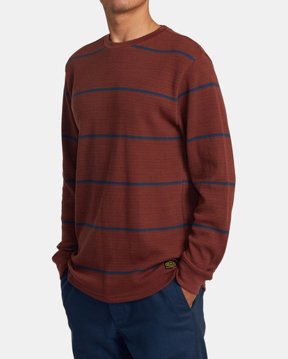 Day Shift Thermal Stripe - Long Sleeve Thermal Top for Men  AVYKT00316