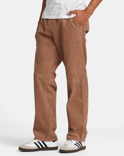 rvca, Americana Elastic - Corduroy Trousers for Men, SONORA BROWN (cme0) Americana Elastic - Corduroy Trousers for Men  AVYNP00155