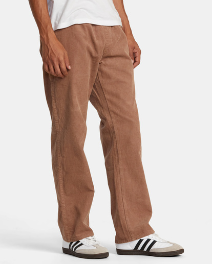 rvca, Americana Elastic - Corduroy Trousers for Men, SONORA BROWN (cme0) Americana Elastic - Corduroy Trousers for Men  AVYNP00155