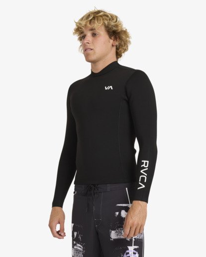 rvca, 2mm Balance - Chaquetilla para Surf con Cremallera en la Espalda para Hombre, BLACK (blk) 2mm Balance - Back Zip Wetsuit Jacket for Men  AVYW800103