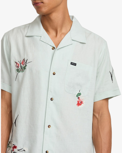 rvca, Nectar - Short Sleeve Shirt for Men, GREEN TEA (grt) Nectar - Short Sleeve Shirt for Men  AVYWT00502