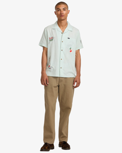 rvca, Nectar - Short Sleeve Shirt for Men, GREEN TEA (grt) Nectar - Short Sleeve Shirt for Men  AVYWT00502