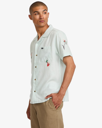 rvca, Nectar - Short Sleeve Shirt for Men, GREEN TEA (grt) Nectar - Short Sleeve Shirt for Men  AVYWT00502