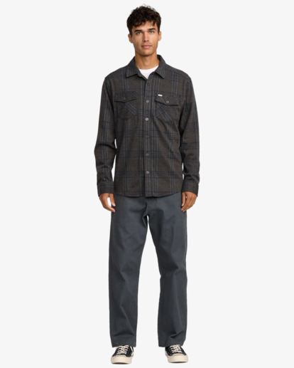 rvca, Vacancy Flannel - Flannel Shirt for Men, MUSHROOM (msh) Vacancy Flannel - Flannel Shirt for Men  AVYWT00512