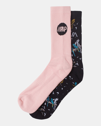 Luke Pelletier X Kristen Liu Wong Parrots - Crew Socks [2 Pack] for Men  C5SORARVP2
