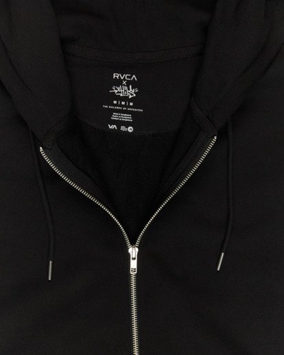 rvca, Vhils - Full Zip Hoodie for Men, BLACK (blk) VHILS HOODED ZIP  EVYFT00116
