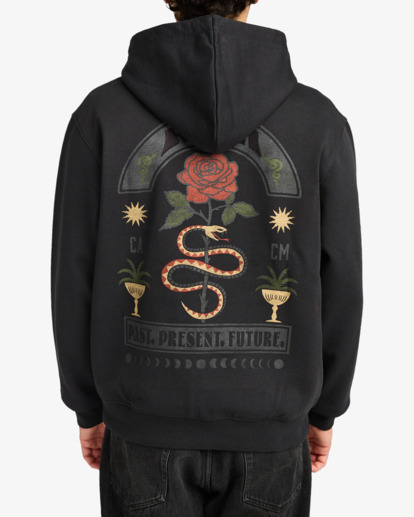 rvca, Roses Poster - Hoodie for Men, BLACK (blk) Roses Poster - Hoodie for Men  EVYSF00135