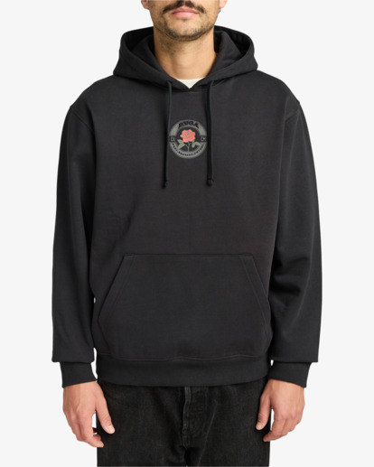 rvca, Roses Poster - Hoodie for Men, BLACK (blk) Roses Poster - Hoodie for Men  EVYSF00135