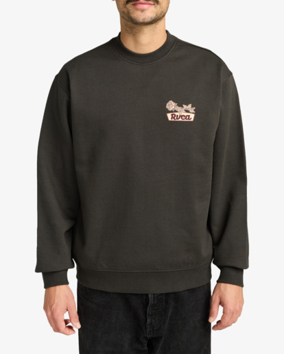 rvca, Rose Sign - Felpa da Uomo, PIRATE BLACK (ptk) Rose Sign - Sweatshirt for Men  EVYSF00143