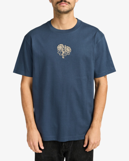 rvca, Flower Balance - T-Shirt für Männer, MOODY BLUE (mdy) Flower Balance - Short Sleeve T-Shirt for Men  EVYZT00290