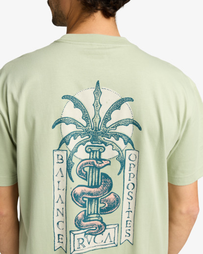 rvca, Serpent - Short Sleeve T-Shirt for Men, LIGHT OLIVE (lto) Serpent - Short Sleeve T-Shirt for Men  EVYZT00299