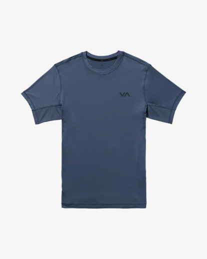RVCA Maglietta Uomo Frond Script SS: T-Shirt Slim Fit In Jersey Tinto A Pigmenti, Stampe Anteriore E Posteriore Con Cuciture Rosse
