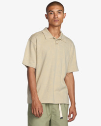 2 Leaf Lines - Short Sleeve Polo Shirt for Men Blue 23A012501 RVCA