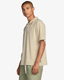 4 Leaf Lines - Short Sleeve Polo Shirt for Men Blue 23A012501 RVCA