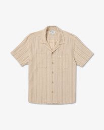 0 Exotica Stripe - Camisa de manga corta para hombre Verde 23A041604 RVCA