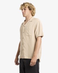 5 Exotica Stripe - Camisa de manga corta para hombre Verde 23A041604 RVCA