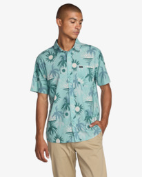 2 Sunsets - Short Sleeve Shirt for Men Blue 23A042511 RVCA