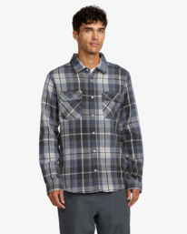2 Dayshift Flannel - Camisa de manga comprida para homem Preto 23A053501 RVCA