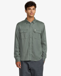 2 Vacancy Utility - Long Sleeve Shirt for Men Green 23A053504 RVCA