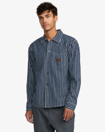 2 Dayshift Hickory - Chaqueta ligera tipo camisa para hombre Azul 23A053511 RVCA