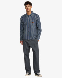 5 Dayshift Hickory - Chaqueta ligera tipo camisa para hombre Azul 23A053511 RVCA
