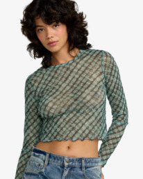 2 River - Long Sleeve Crop Top for Women Green 23B033506 RVCA