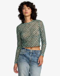 0 River - Long Sleeve Crop Top for Women Green 23B033506 RVCA