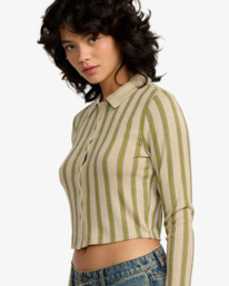 2 Willow - Top curto de manga comprida para mulher Verde 23B033509 RVCA