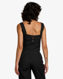1 Bonnie - Top abotonado de tirantes para mujer Negro 23B043502 RVCA
