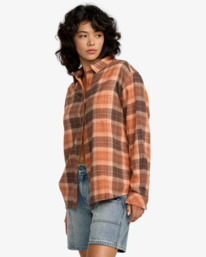 2 Mabel Flannel - Camisa de manga comprida para mulher Laranja 23B053504 RVCA