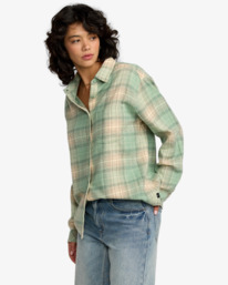 2 Mabel Flannel - Long Sleeve Shirt for Women Green 23B053504 RVCA