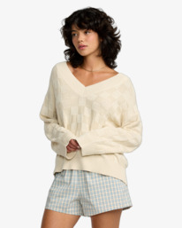 2 Harmony V Neck - Jersey cerrado para mujer Violeta 23B073507 RVCA