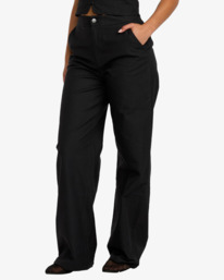 3 Bonnie - Pantaloni in misto lino da Donna Black 23B113504 RVCA