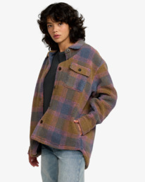 2 Birdie - Veste Sherpa pour Femme Bleu 23B163504 RVCA