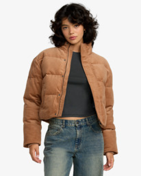 0 Eezeh Puffer - Veste en velours côtelé pour Femme Beige 23B173505 RVCA
