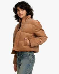 3 Eezeh Puffer - Veste en velours côtelé pour Femme Beige 23B173505 RVCA