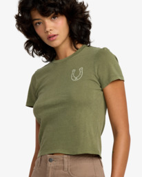 2 411 - Fitted T-Shirt for Women Green 23B353510 RVCA